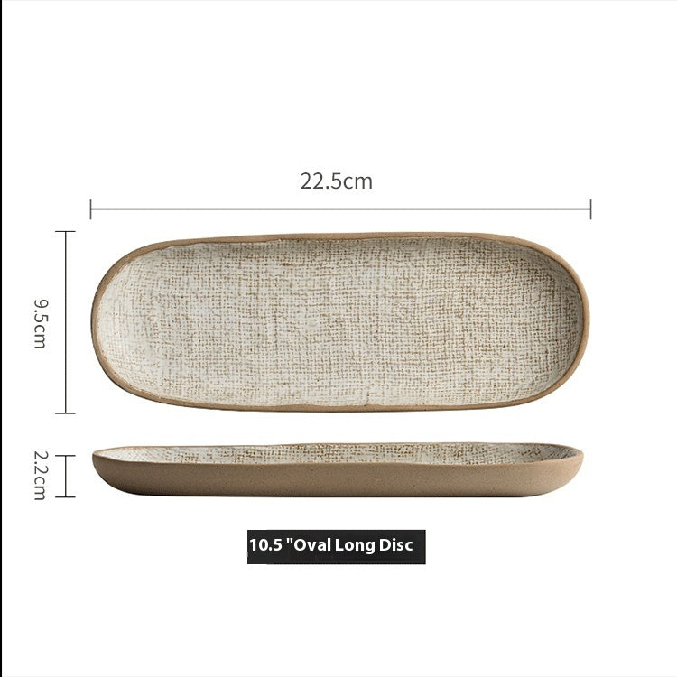Plateau Rétro Rectangulaire en Céramique