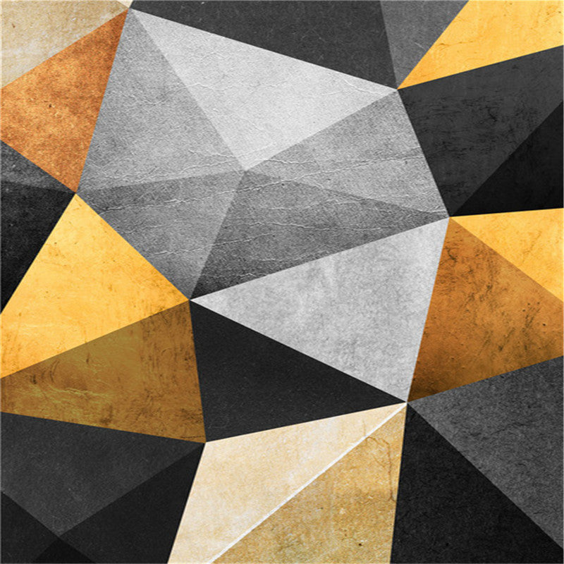 Tableau abstrait contemporain lignes dorées salon design