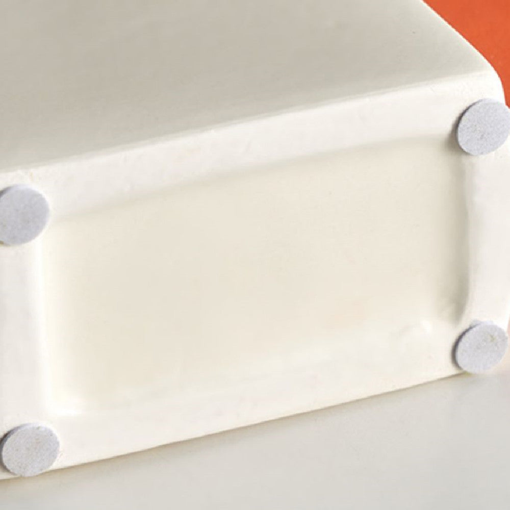 Vase design en céramique orange et blanc, décoration moderne Maison Gloow