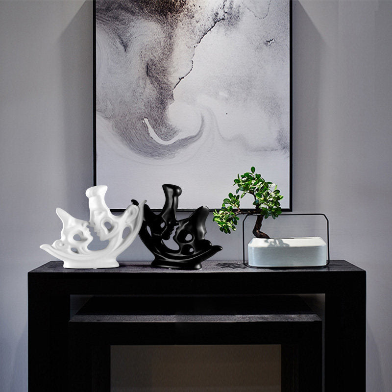 Sculpture abstraite couple décorative faite main Maison Gloow