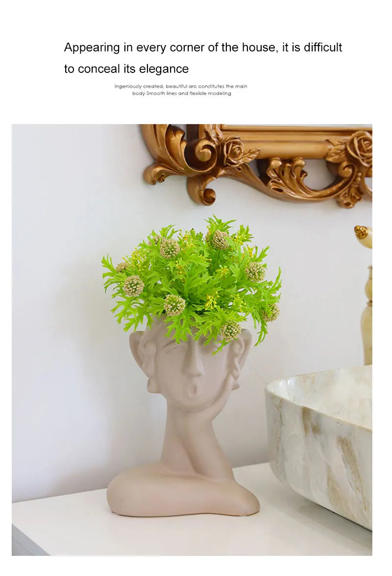 Vase décoratif en céramique avec fleurs