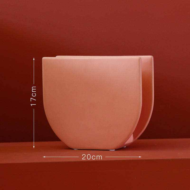 Vase décoratif en céramique émaillée