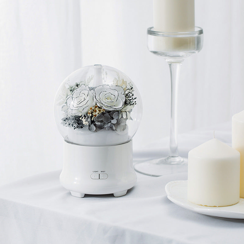Diffuseur d’Arômes & Humidificateur avec Fleur Éternelle