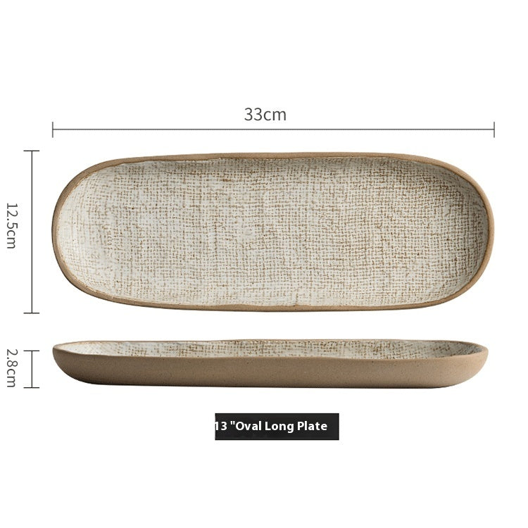 Plateau Rétro Rectangulaire en Céramique