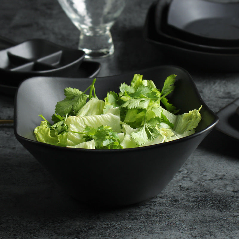 Assiette Carrée en Porcelaine Mate