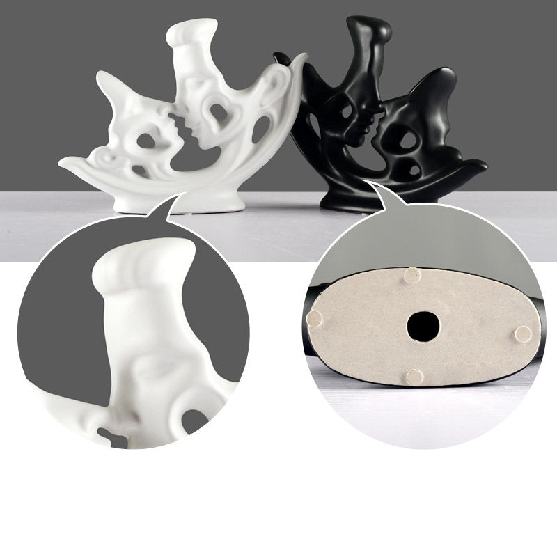 Sculpture abstraite couple décorative faite main Maison Gloow