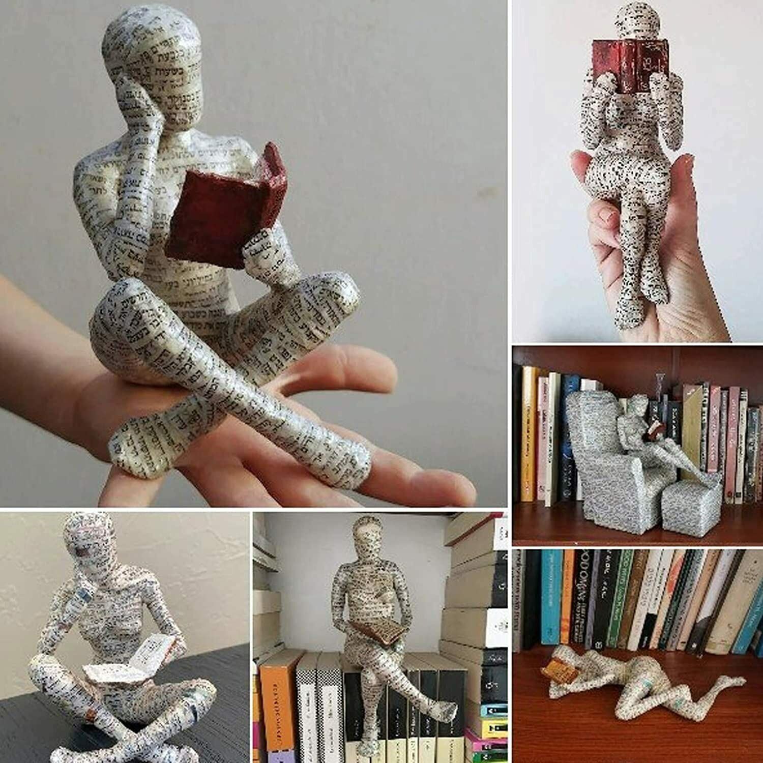 Statuettes décoratives lectrices en résine, sculptures artistiques inspirées de la lecture