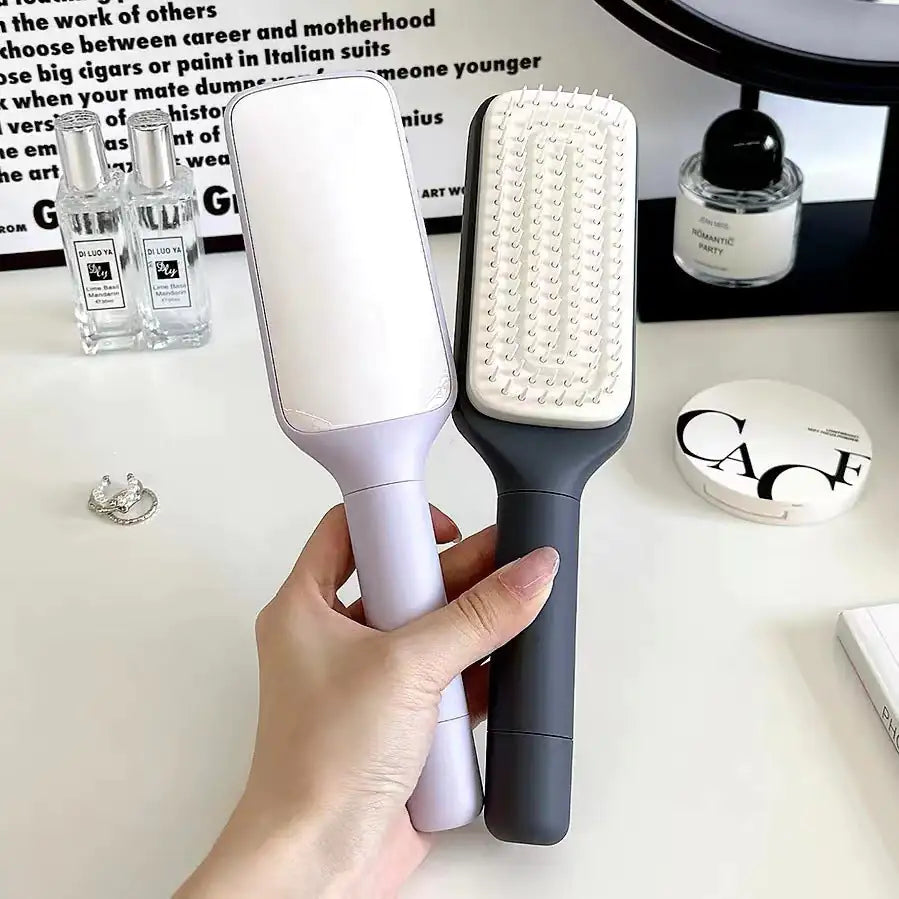 Brosse à cheveux antistatique autonettoyante