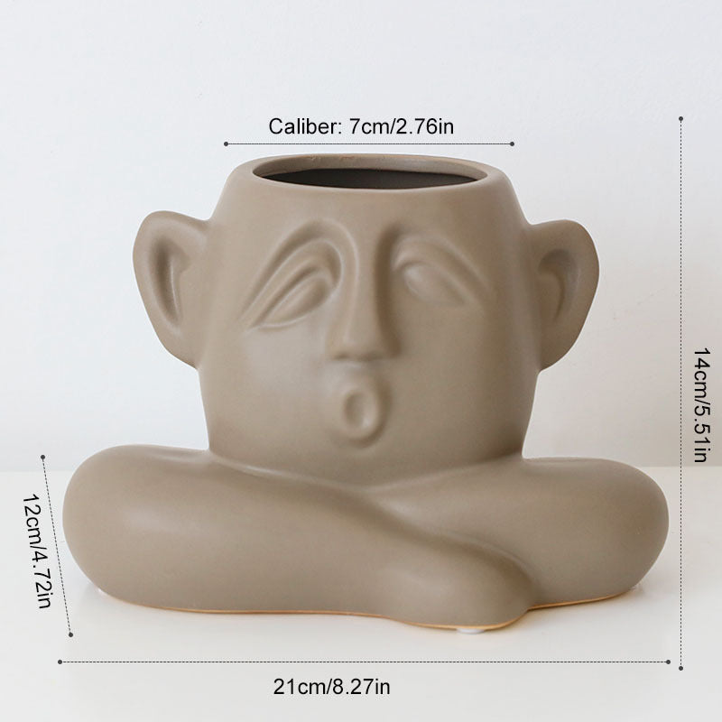 Vase décoratif en céramique avec fleurs