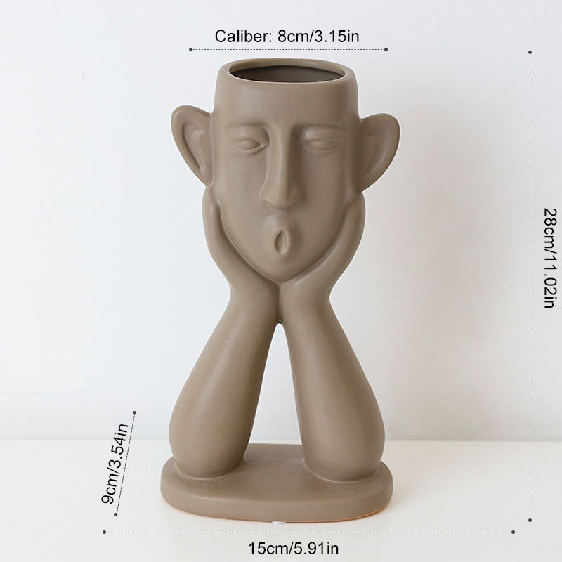 Vase décoratif en céramique avec fleurs