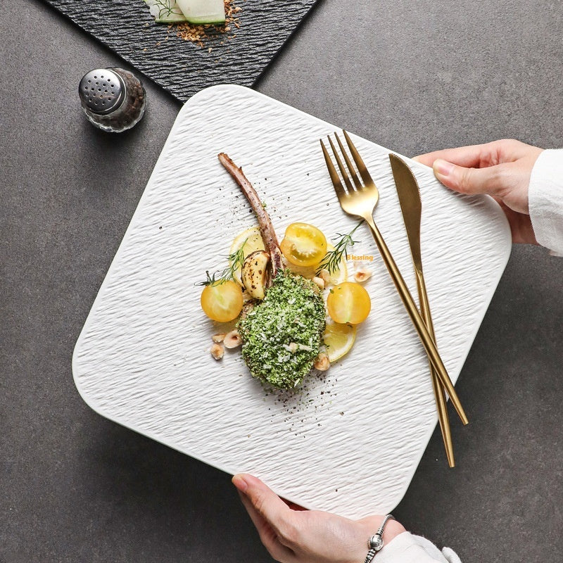 Assiette Plate en Céramique Style Nordique