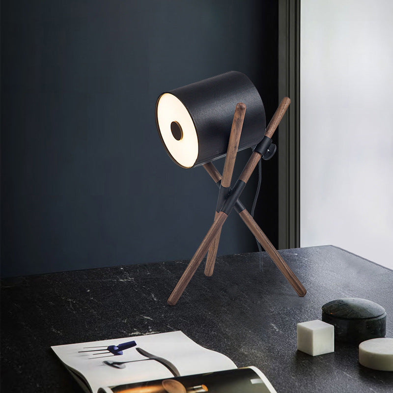 Lampe LED en Bois de Noyer Noir