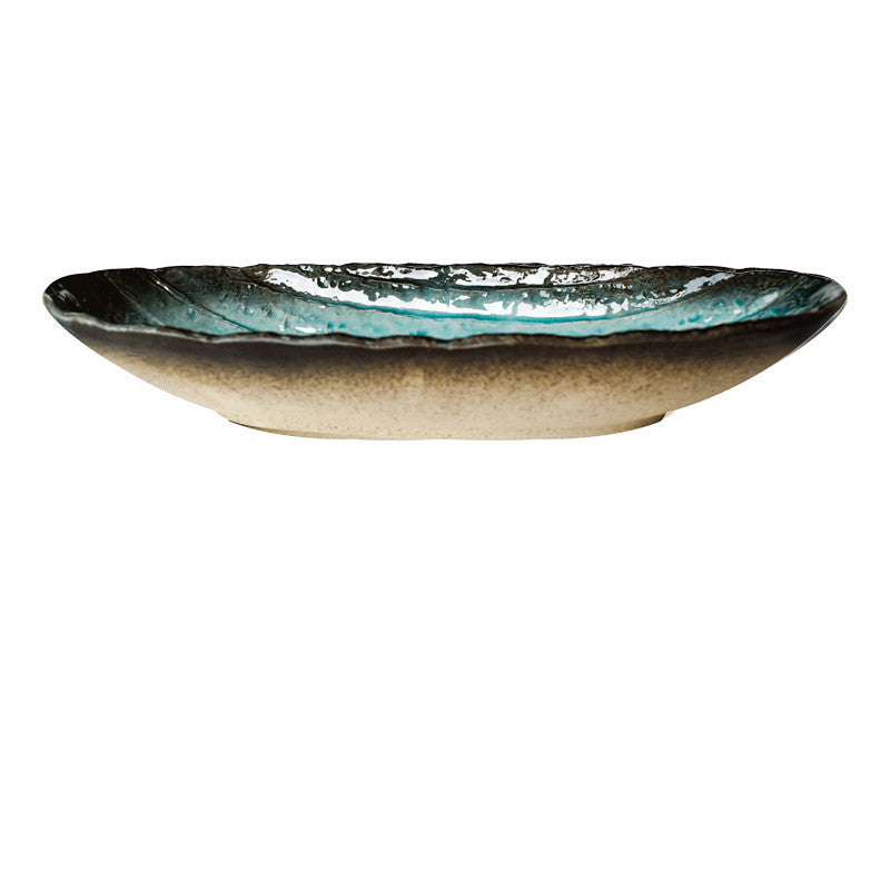 Assiette Bleue à Deux Anses