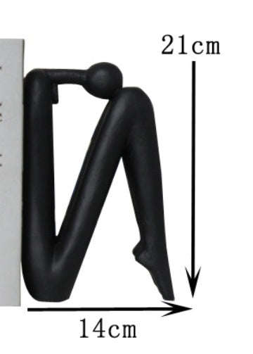 Sculpture abstraite moderne en résine noire et blanche, objet décoratif design Maison Gloow