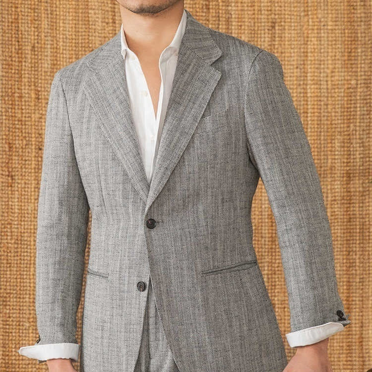 Costume Décontracté Italien en Coton et Lin