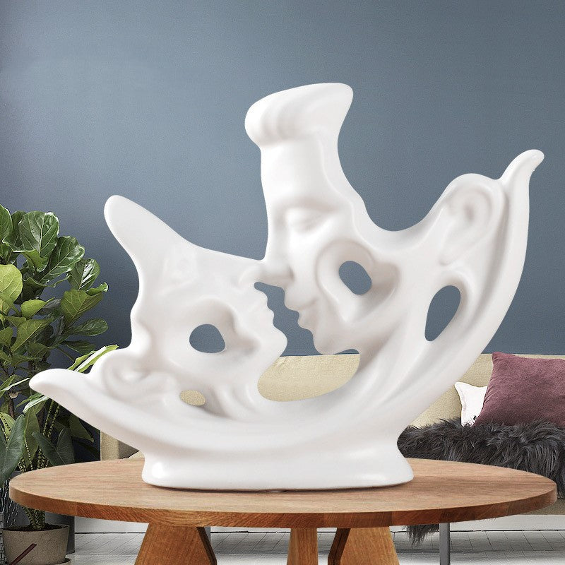 Sculpture abstraite couple décorative faite main Maison Gloow