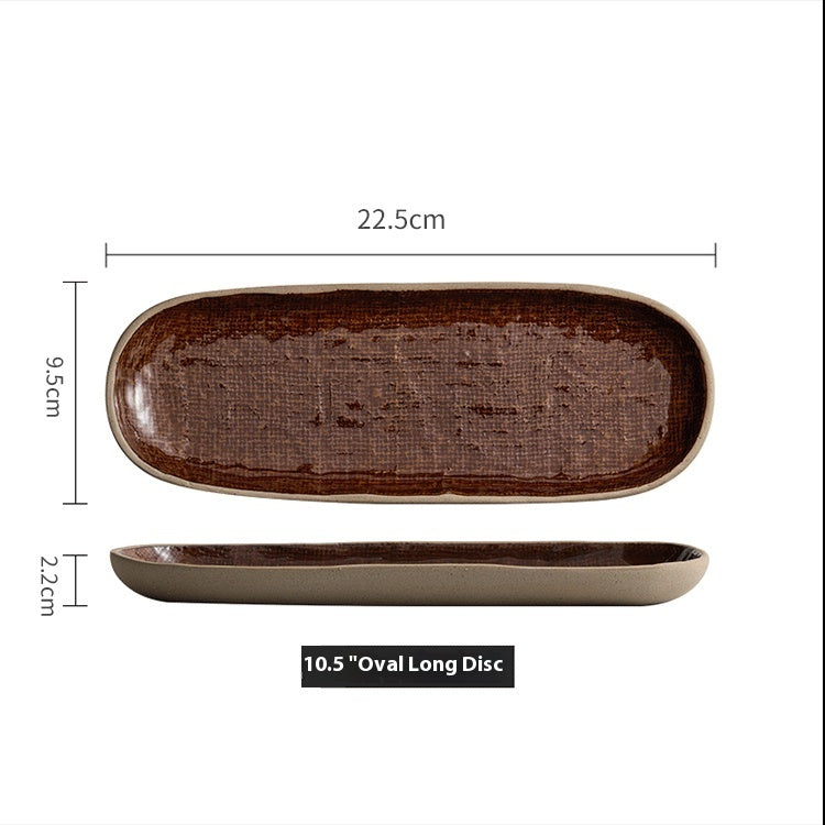 Plateau Rétro Rectangulaire en Céramique