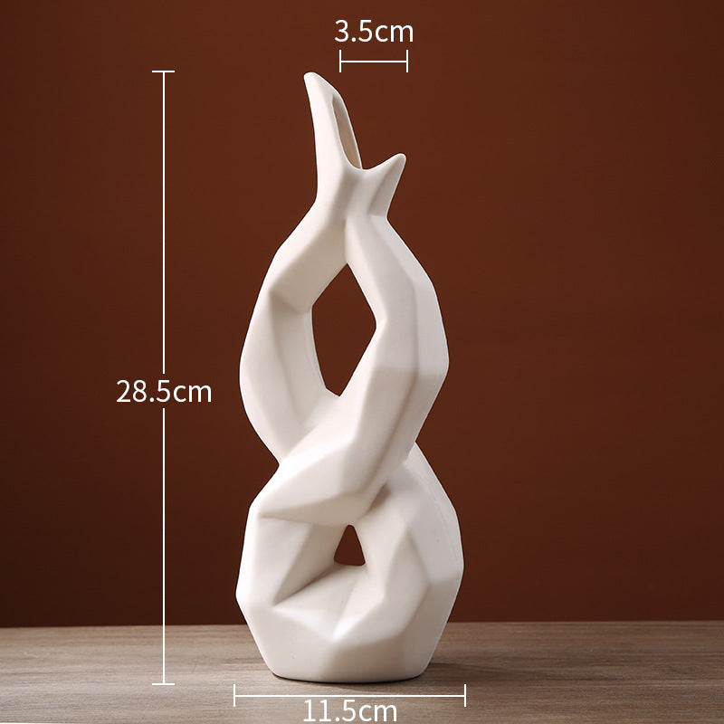 Vase sculptural en céramique blanche design moderne Maison Gloow