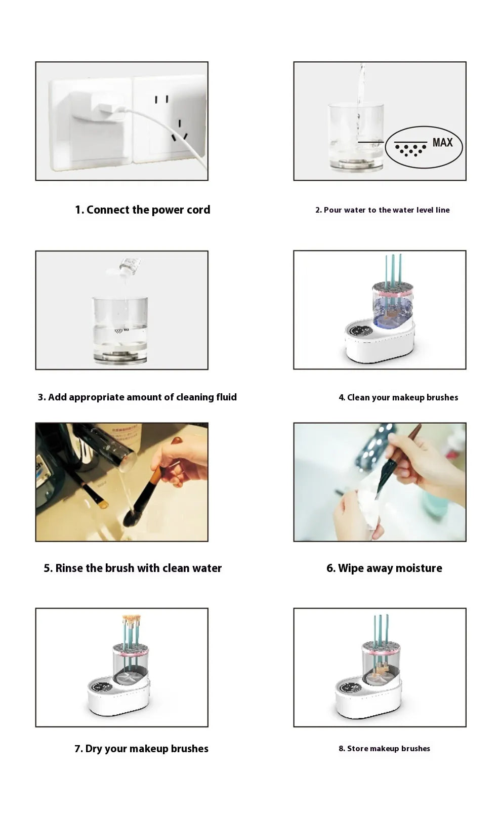 Nettoyeur et Séchoir de Pinceaux de Maquillage Électrique