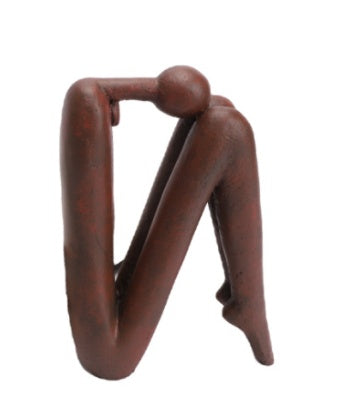 Sculpture abstraite moderne en résine noire et blanche, objet décoratif design Maison Gloow