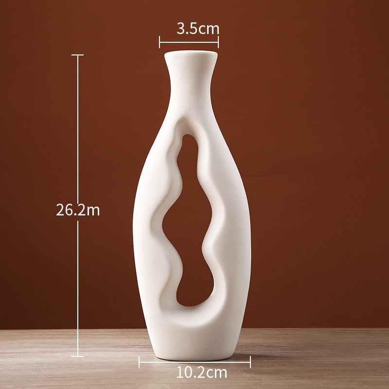 Vase sculptural en céramique blanche design moderne Maison Gloow