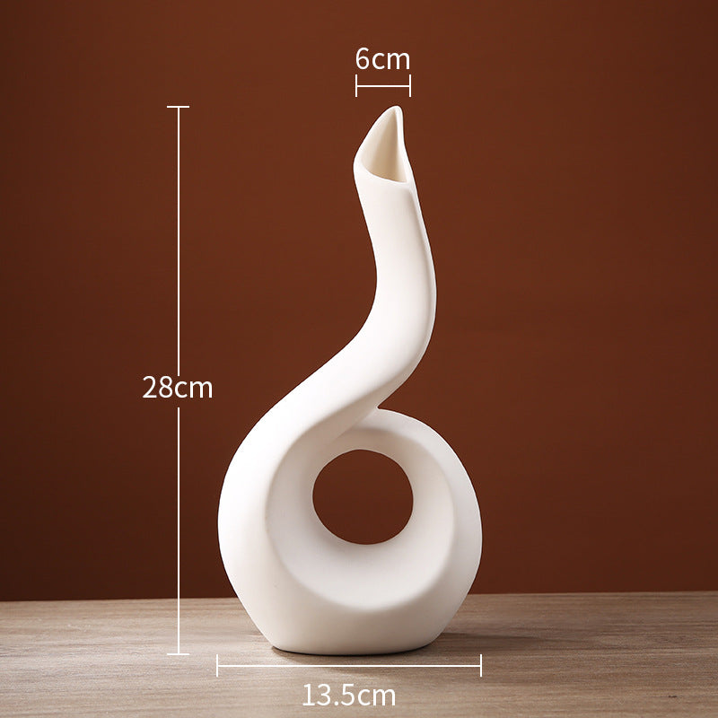Vase sculptural en céramique blanche design moderne Maison Gloow