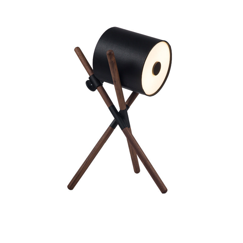 Lampe LED en Bois de Noyer Noir