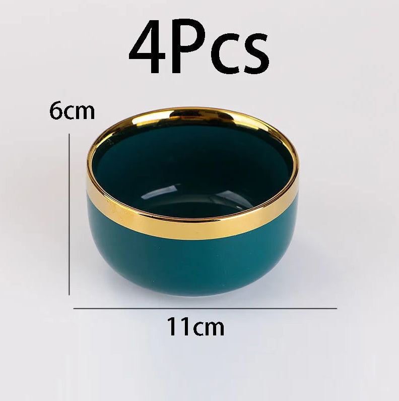 Service de Table en Céramique Vert Paon