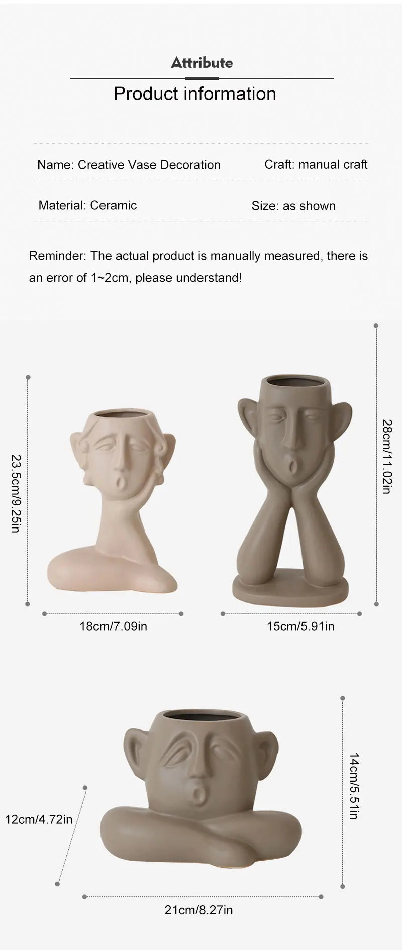 Vase décoratif en céramique avec fleurs