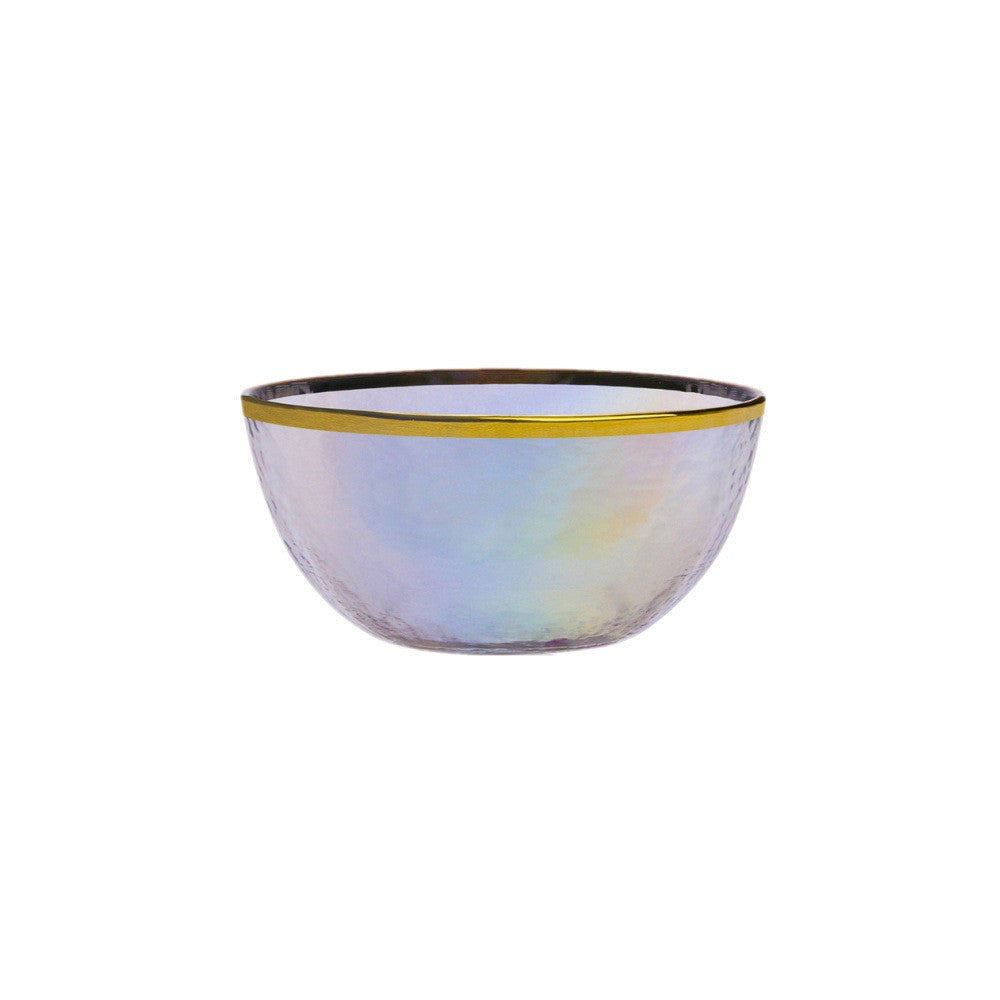 Assiette & Bol en Verre Martelé Arc-en-ciel – Collection Élégante Phnom Penh