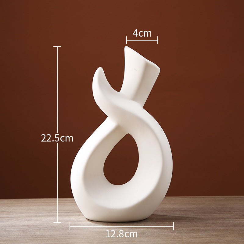Vase sculptural en céramique blanche design moderne Maison Gloow