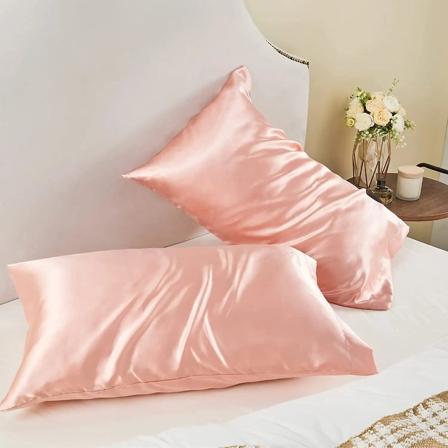 Housse de coussin en satin de soie de luxe