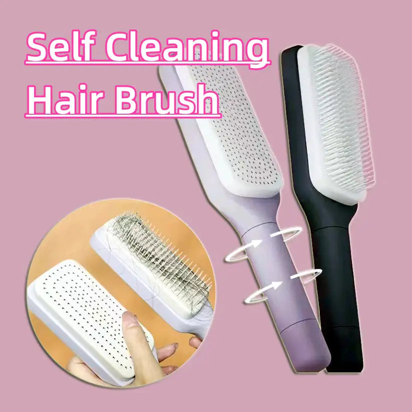 Brosse à cheveux antistatique autonettoyante