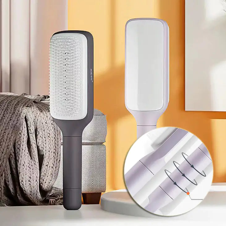Brosse à cheveux antistatique autonettoyante