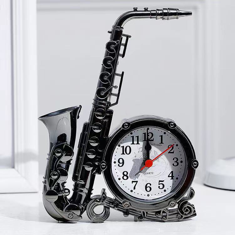 Horloge décorative saxophone style jazz, objet déco musical Maison Gloow