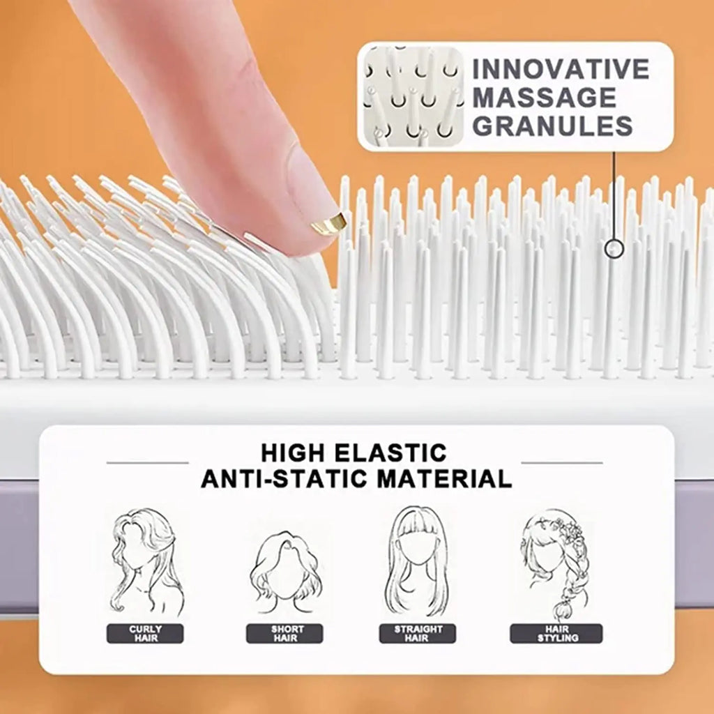 Brosse à cheveux antistatique autonettoyante