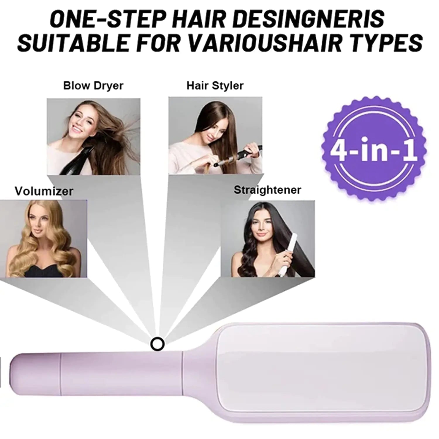 Brosse à cheveux antistatique autonettoyante