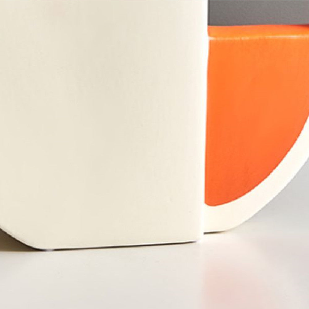 Vase design en céramique orange et blanc, décoration moderne Maison Gloow