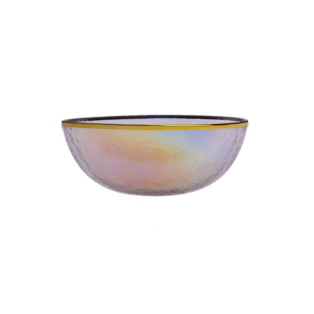 Assiette & Bol en Verre Martelé Arc-en-ciel – Collection Élégante Phnom Penh