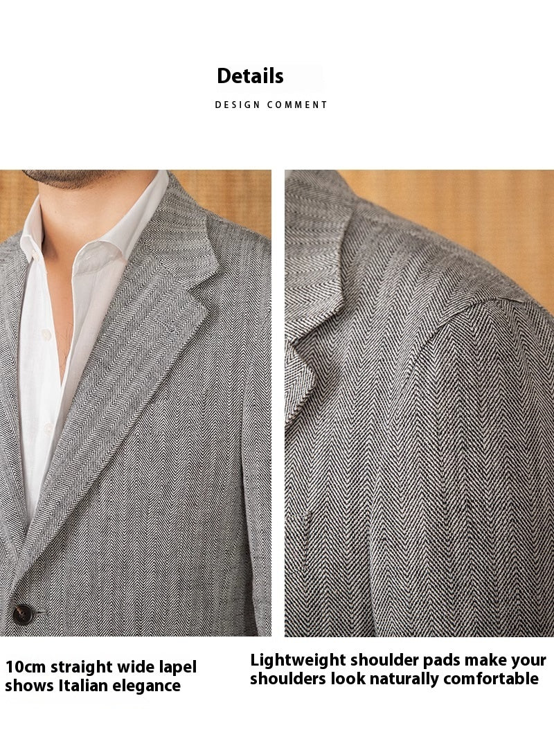 Costume Décontracté Italien en Coton et Lin