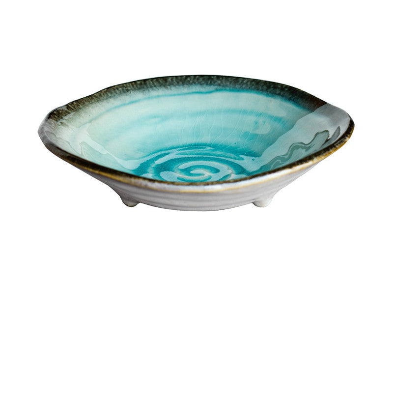 Assiette Bleue à Deux Anses