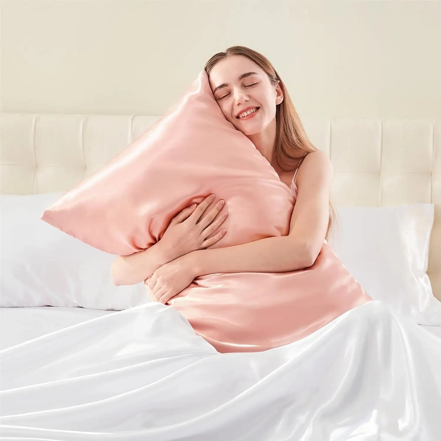 Housse de coussin en satin de soie de luxe